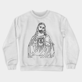 Immaculate heart of Jesus - black lines Crewneck Sweatshirt